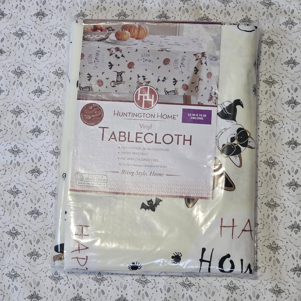 Huntington Home Halloween Dogs Vinyl Tablecloth